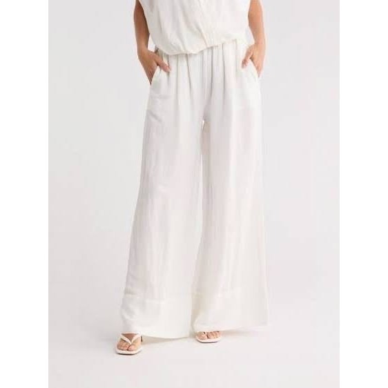 Young Fabulous & Broke White Wide Leg Front Patch Pocket Pants Xs